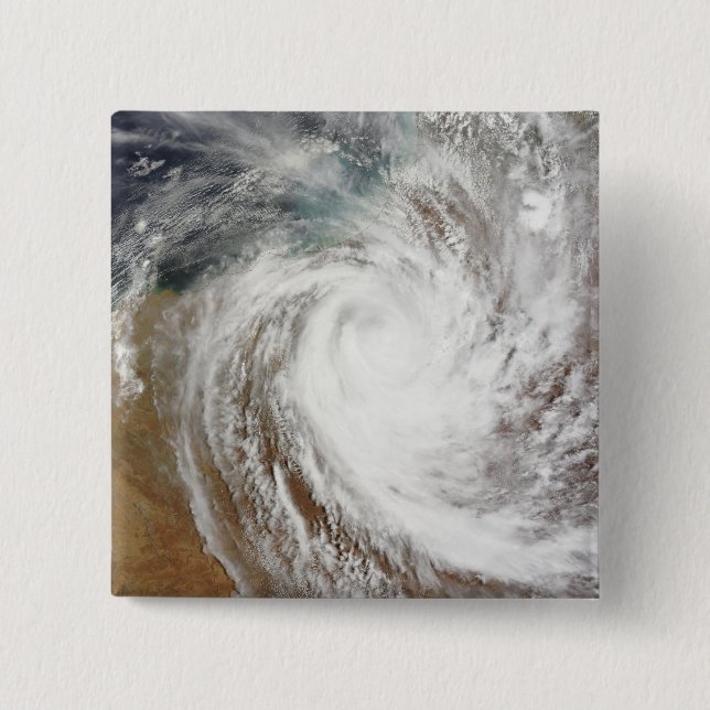 Cyclone Laurence moves far inland 2 Inch Square Button (Front)