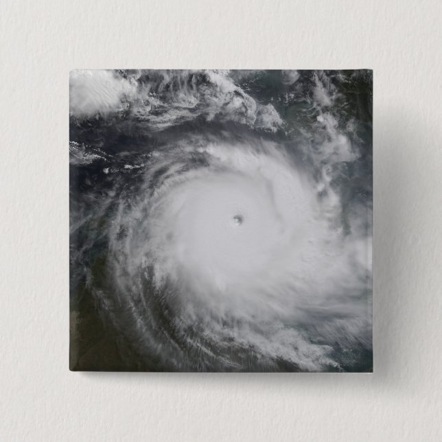 Cyclone Monica in the south Pacific Ocean 2 Inch Square Button (Front)