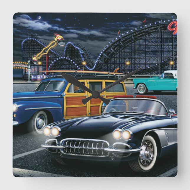 Cyclone Racer Square Wall Clock (Front)