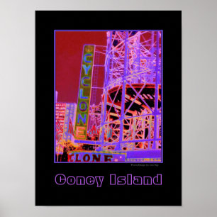Cyclone Rollercoaster Psychedelic Poster