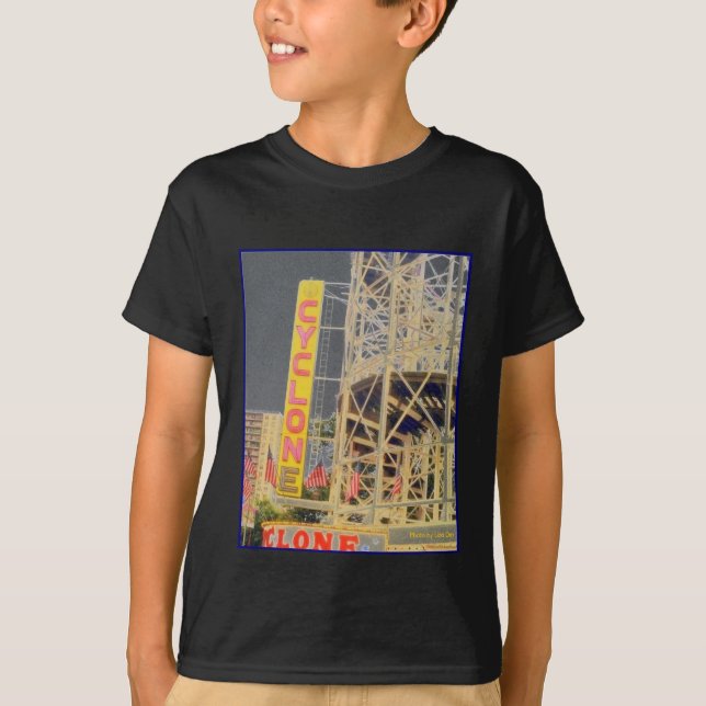 Cyclone Rollercoaster Sign Kid's T-shirt (Front)