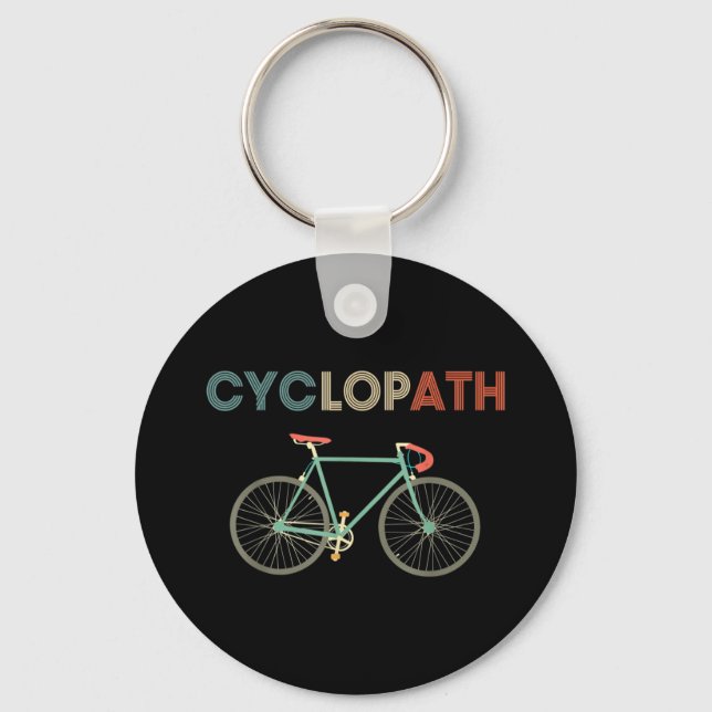 Cyclopath Funny Bicycle Cyclist Humour Keychain (Front)