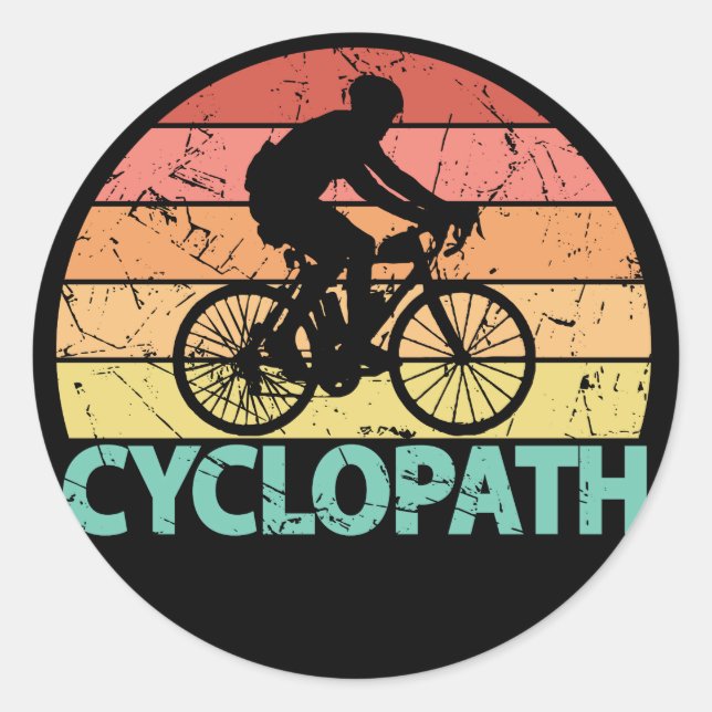 Cyclopath Funny Cycling Classic Round Sticker (Front)