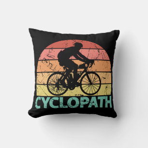 Cyclopath Funny Cycling Throw Pillow