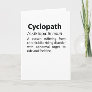 Cyclopath Funny Dictionary Definition Card