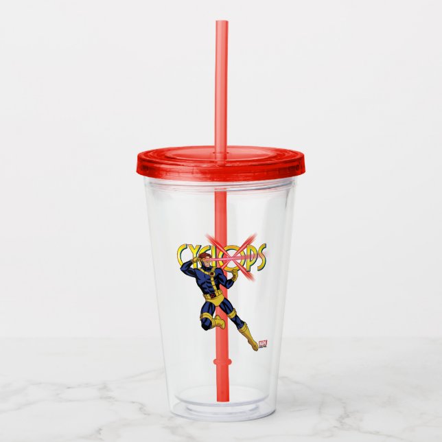 Cyclops Character Pose Acrylic Tumbler (Front)