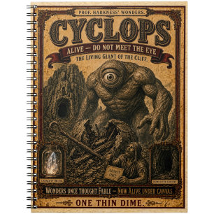 Cyclops, Vintage Circus Monster Notebook