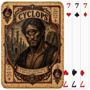 Cyclops, Vintage Circus Monsters Playing Cards