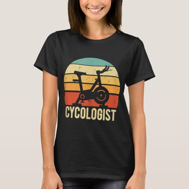 Cycologist Bike Rider Funny Spin Class Cyclist Gif T-Shirt (Front)
