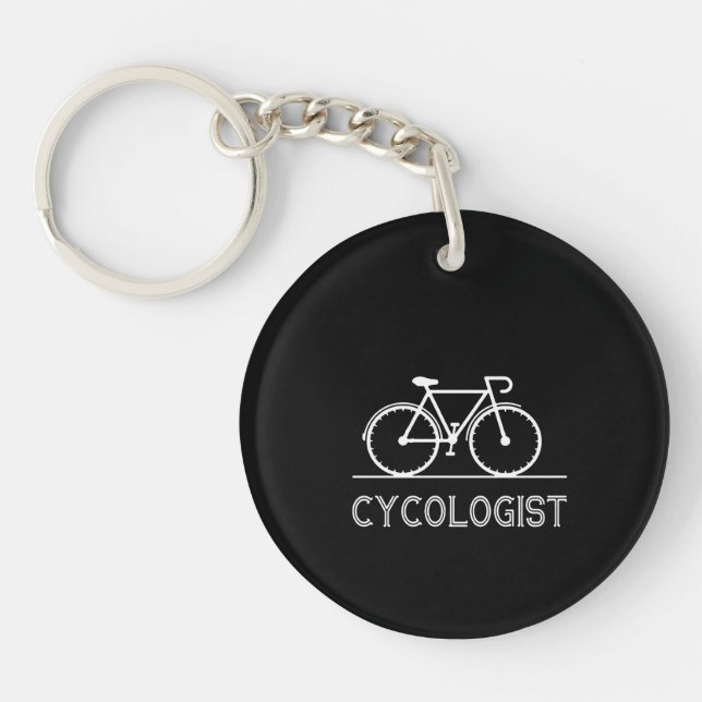Cycologist Cycle Lover Gift Cycling Mountain Gift Keychain (Front)