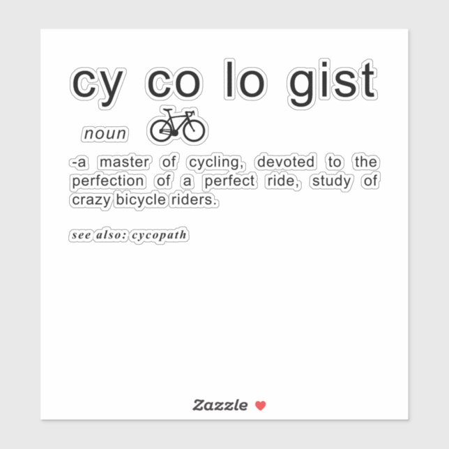 Cycologist Definition | Funny Biker | Cyclist Gift (Sheet)