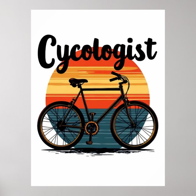 Cycologist: Energetic Biker Tee – for Cycling Poster (Front)