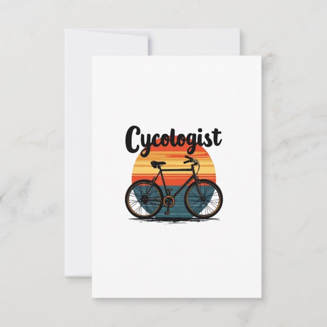 Cycologist: Energetic Biker Tee – for Cycling Thank You Card (Front)