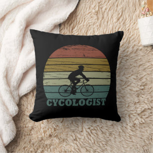 Cycologist funny cycling saying throw pillow