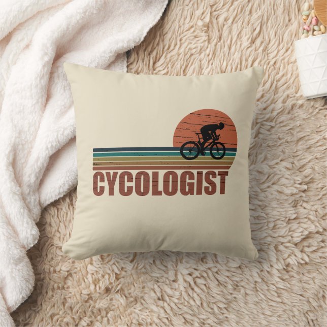 Cycologist funny cycling saying throw pillow (Blanket)