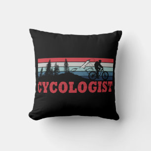 Cycologist funny cycling saying throw pillow