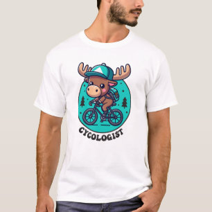 Cycologist Moose Riding Bicycle T-Shirt