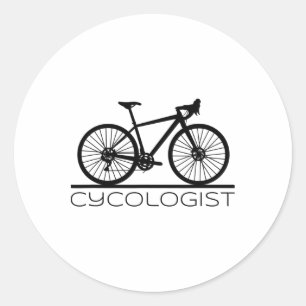 Cycologist Mountain Biking Bicycle Bicycling Mens Classic Round Sticker