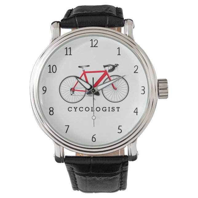 Cycologist Red Bicycle Watch (Front)