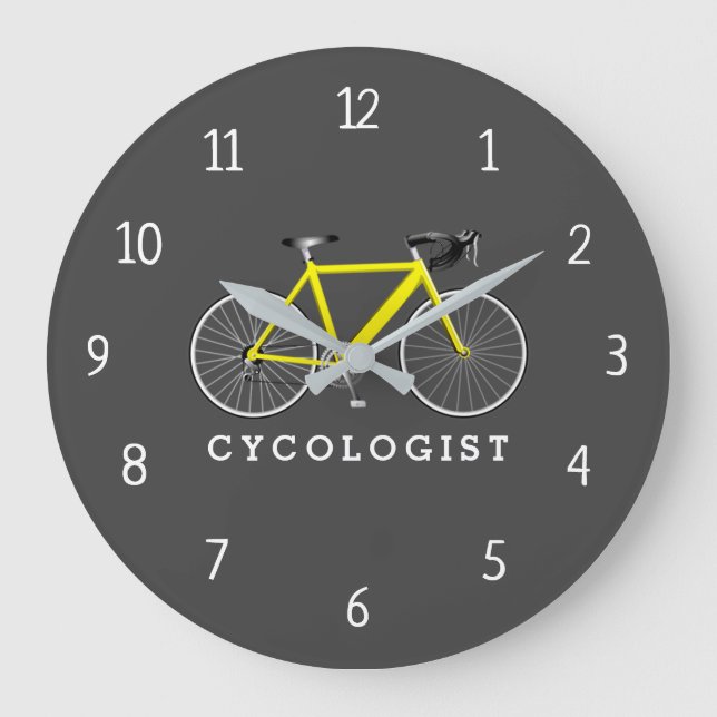 Cycologiste Bicyclette Jaune Grande horloge (Recto)