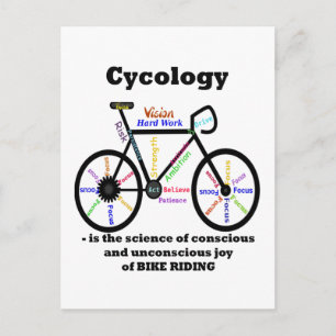 Cycology the Science of the Joy of Bike Riding Fun Postcard