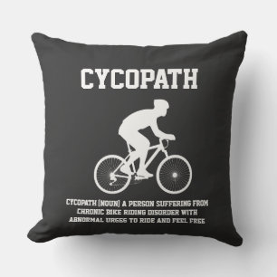 Cycopath Definition Bicycle Cycling Bikes Riding Throw Pillow