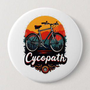 Cycopath: Energetic Bike and sunset Graphic 4 Inch Round Button