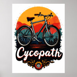 Cycopath: Energetic Bike and sunset Graphic Poster