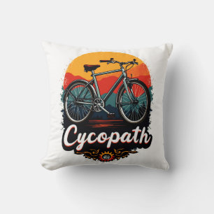 Cycopath: Energetic Bike and sunset Graphic Throw Pillow