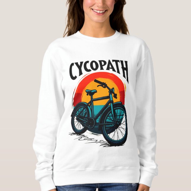 Cycopath: Energetic Bike with sunset Graphic Tee (Front)