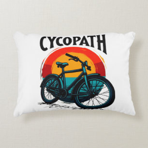 Cycopath: Energetic Bike with sunset Graphic Tee Accent Pillow