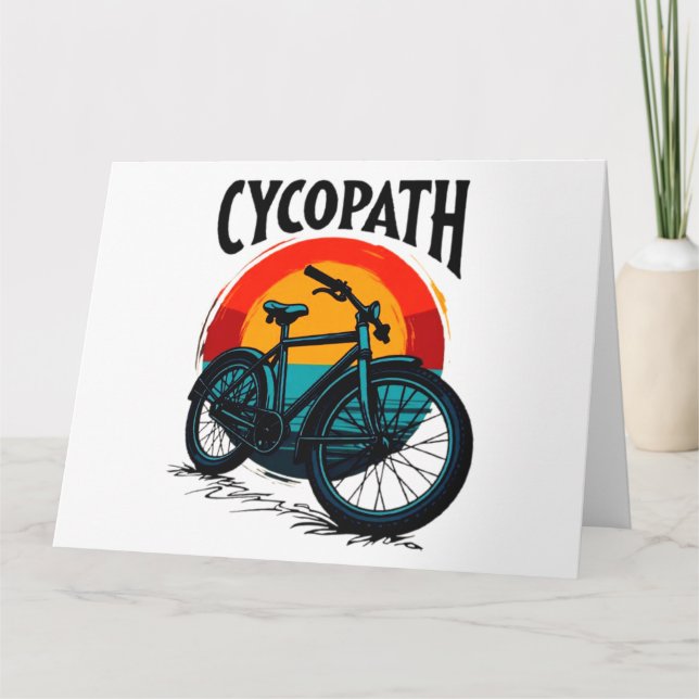 Cycopath: Energetic Bike with sunset Graphic Tee Card (Front)