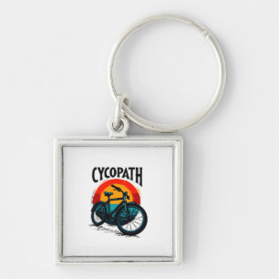 Cycopath: Energetic Bike with sunset Graphic Tee Keychain