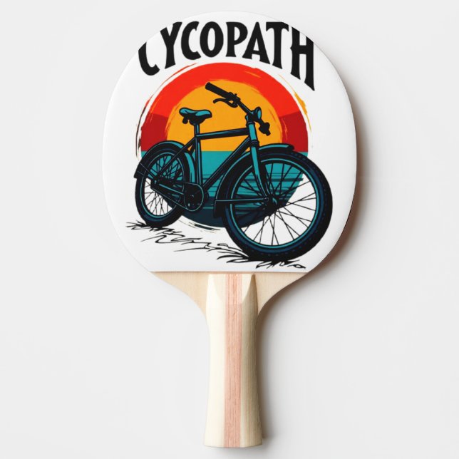 Cycopath: Energetic Bike with sunset Graphic Tee Ping Pong Paddle (Front)