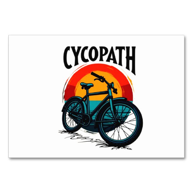 Cycopath: Energetic Bike with sunset Graphic Tee Table Number (Front)