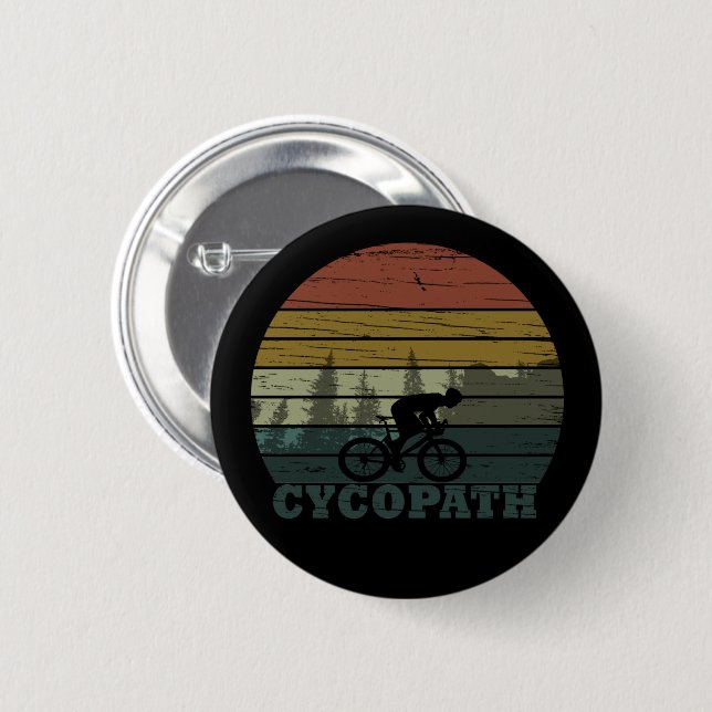 Cycopath funny biking saying 2 inch round button (Front & Back)