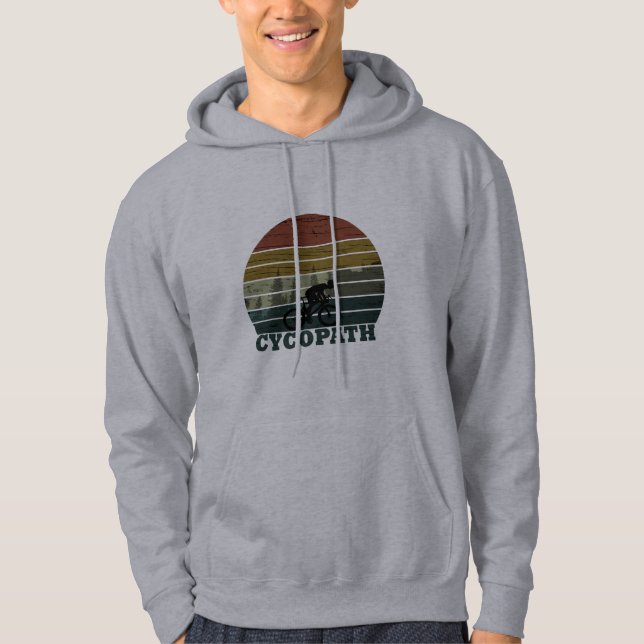 Cycopath funny biking saying hoodie (Front)
