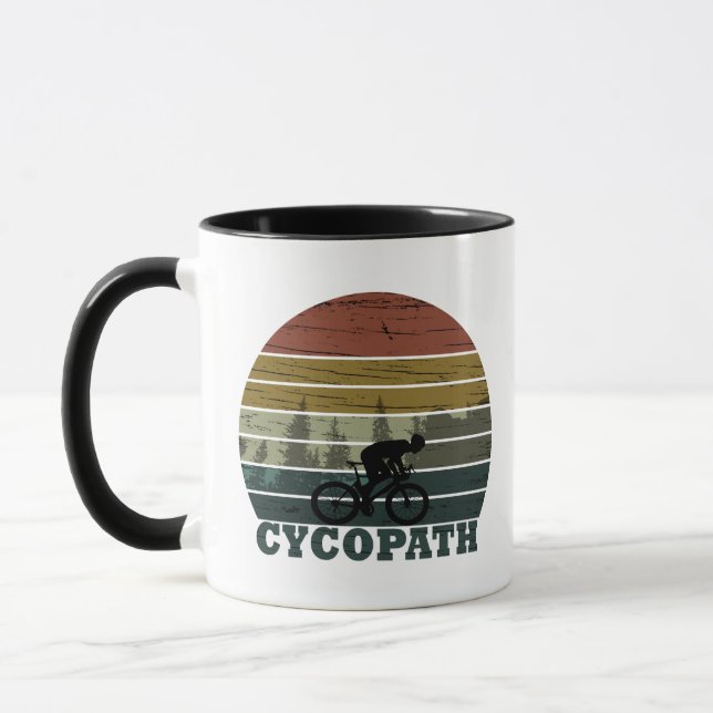 Cycopath funny biking saying mug (Left)