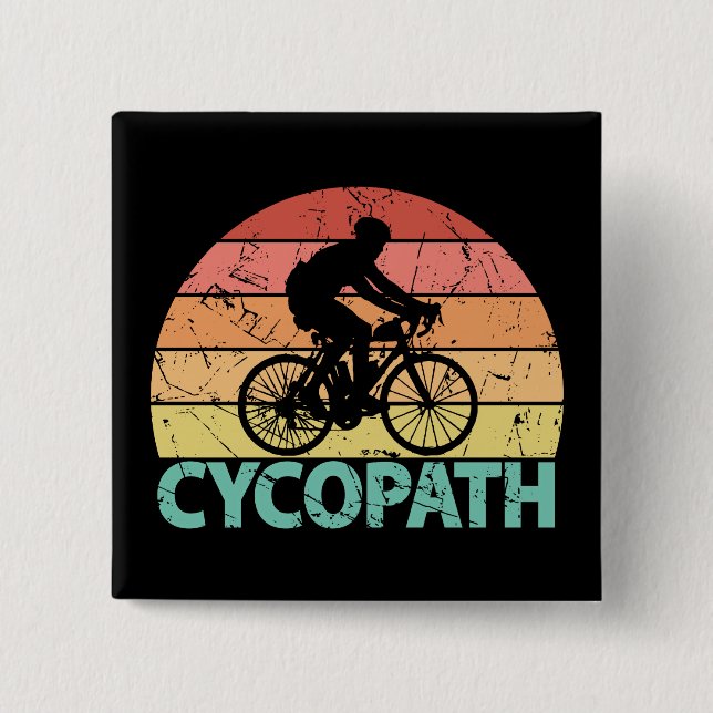 Cycopath Funny Cycling 2 Inch Square Button (Front)