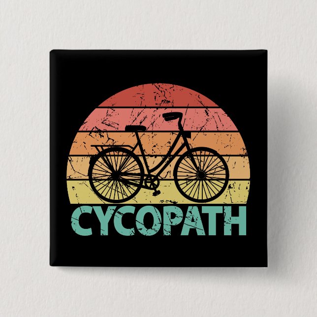 Cycopath Funny Cycling Bicycle 2 Inch Square Button (Front)