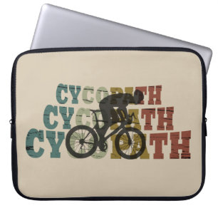 cycopath funny cycling biking bikers illustration laptop sleeve