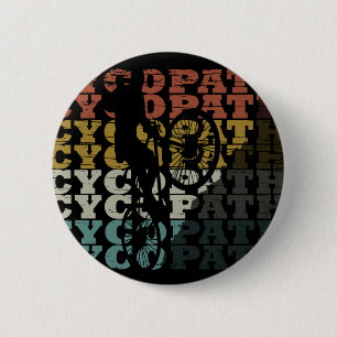 cycopath funny cycling biking bikers illustrations 2 inch round button