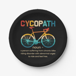 Cycopath Funny Cycling for Cyclists and Bikers Paper Plate