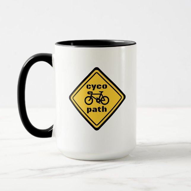 Cycopath Funny Road Sign for Cycle Lover Hoodie Mug (Left)