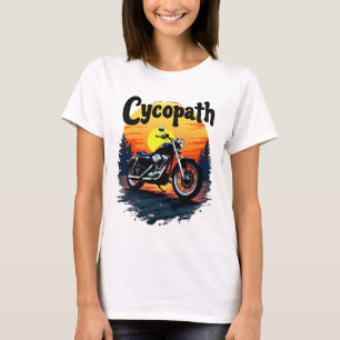 Cycopath Greatest Biker Tee with sunset graphic 