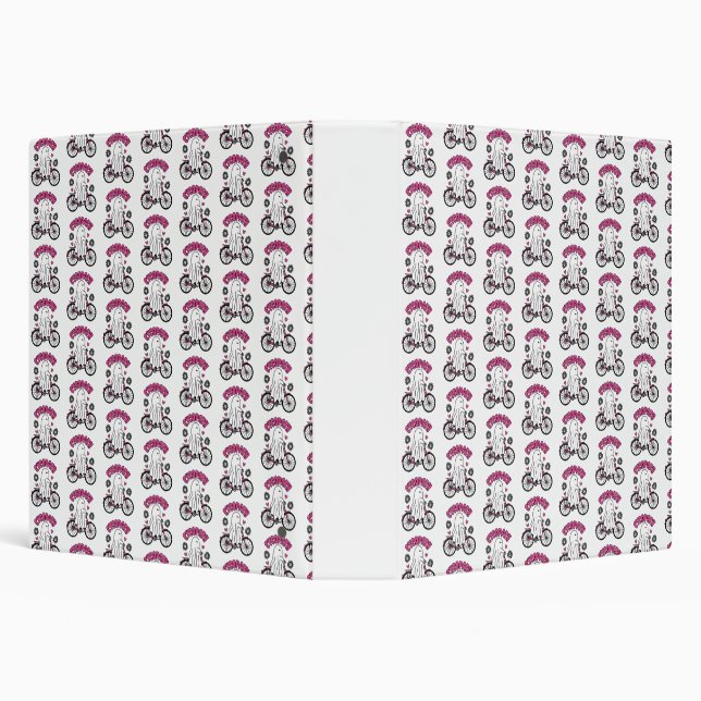Cycopath Halloween Ghost on Pink Bicycle  Binder (Background)