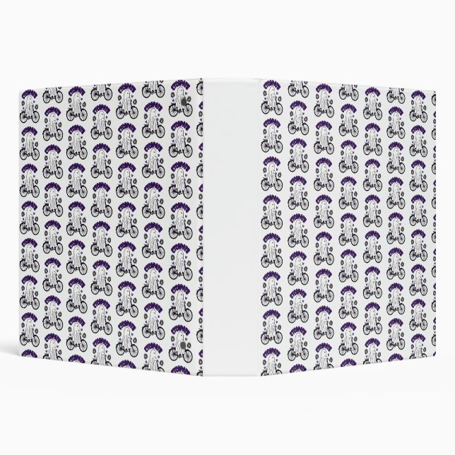 Cycopath Halloween Ghost on Purple Bicycle  Binder (Background)
