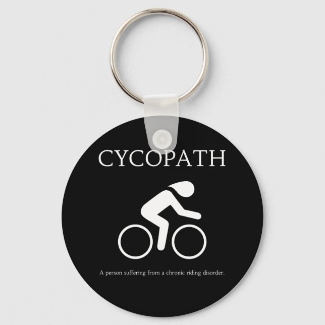 Cycopath, I Love Bikes Funny Novelty Keychain (Front)