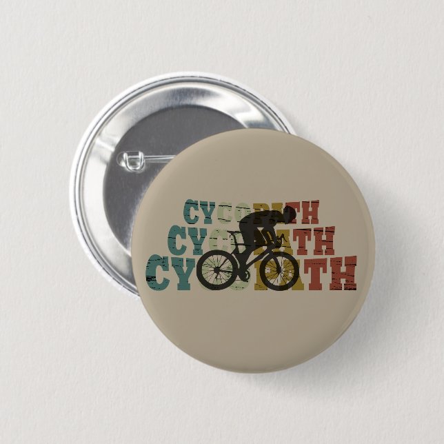Cycopath - Mounatin Biking - Funny Cycling 2 Inch Round Button (Front & Back)