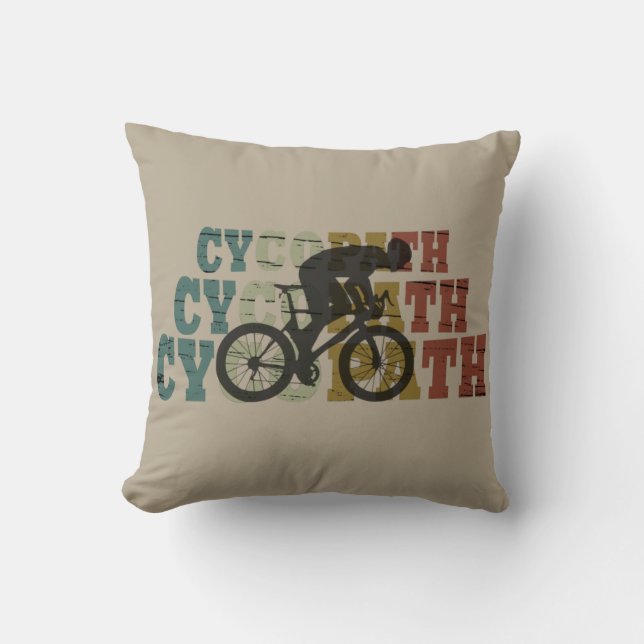 Cycopath - Mounatin Biking - Funny Cycling Throw Pillow (Front)